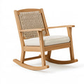 Fauteuil à bascule 68 x 98 x 104 cm bois naturel beige tressé style scandinave