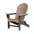 Fauteuil Adirondack pliant 80 x 90 x 98 cm en plastique beige et noir pour extérieur