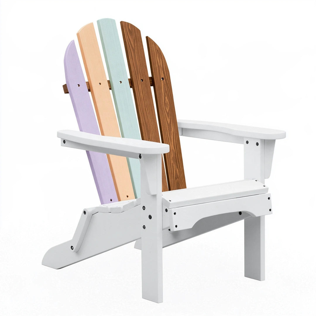 Fauteuil de jardin 80 x 92 x 98 cm en bois blanc lilas beige vert clair marron style Adirondack