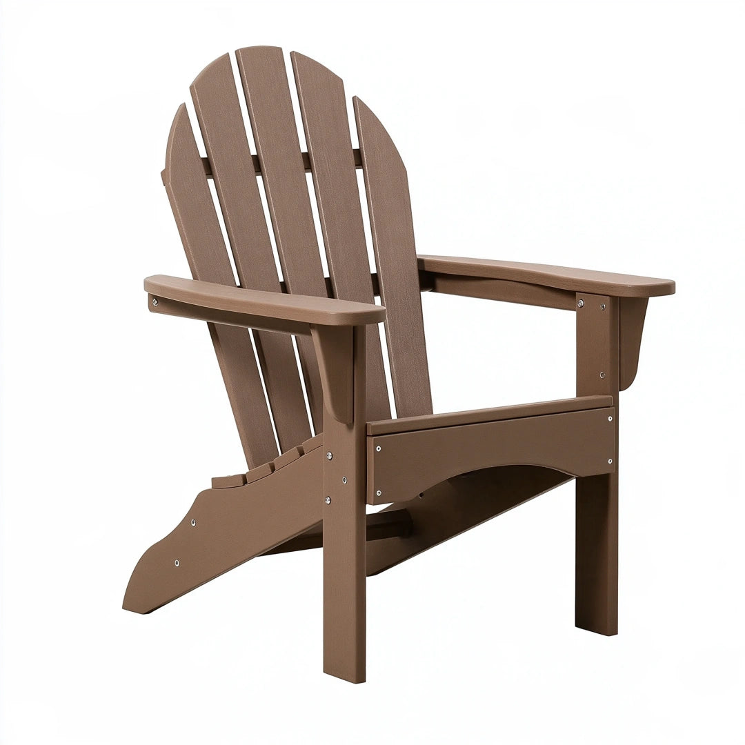 Fauteuil de jardin 79 x 80 x 97 cm en plastique brun style Adirondack