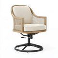 Fauteuil de bureau 66 x 65 x 88 cm en bois beige pivotant style naturel