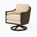 Fauteuil pivotant 78 x 82 x 92 cm en tissu beige et fibres tressées style contemporain