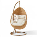 Fauteuil suspendu 105 x 105 x 195 cm en rotin naturel et acier marron pour intérieur style bohème