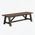 Banc de jardin 180 x 35 x 45 cm en bois brun - assise à lattes style rustique